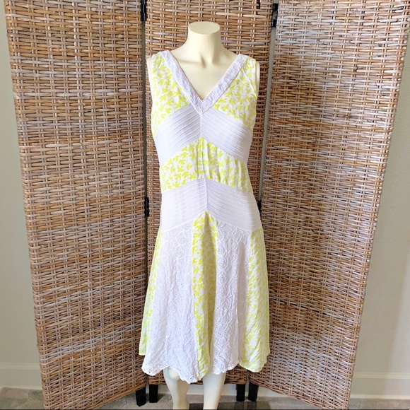 Anthropologie Leifnotes Southern Exposure Yellow Eyelet Dress Size 6 - Picture 2 of 11
